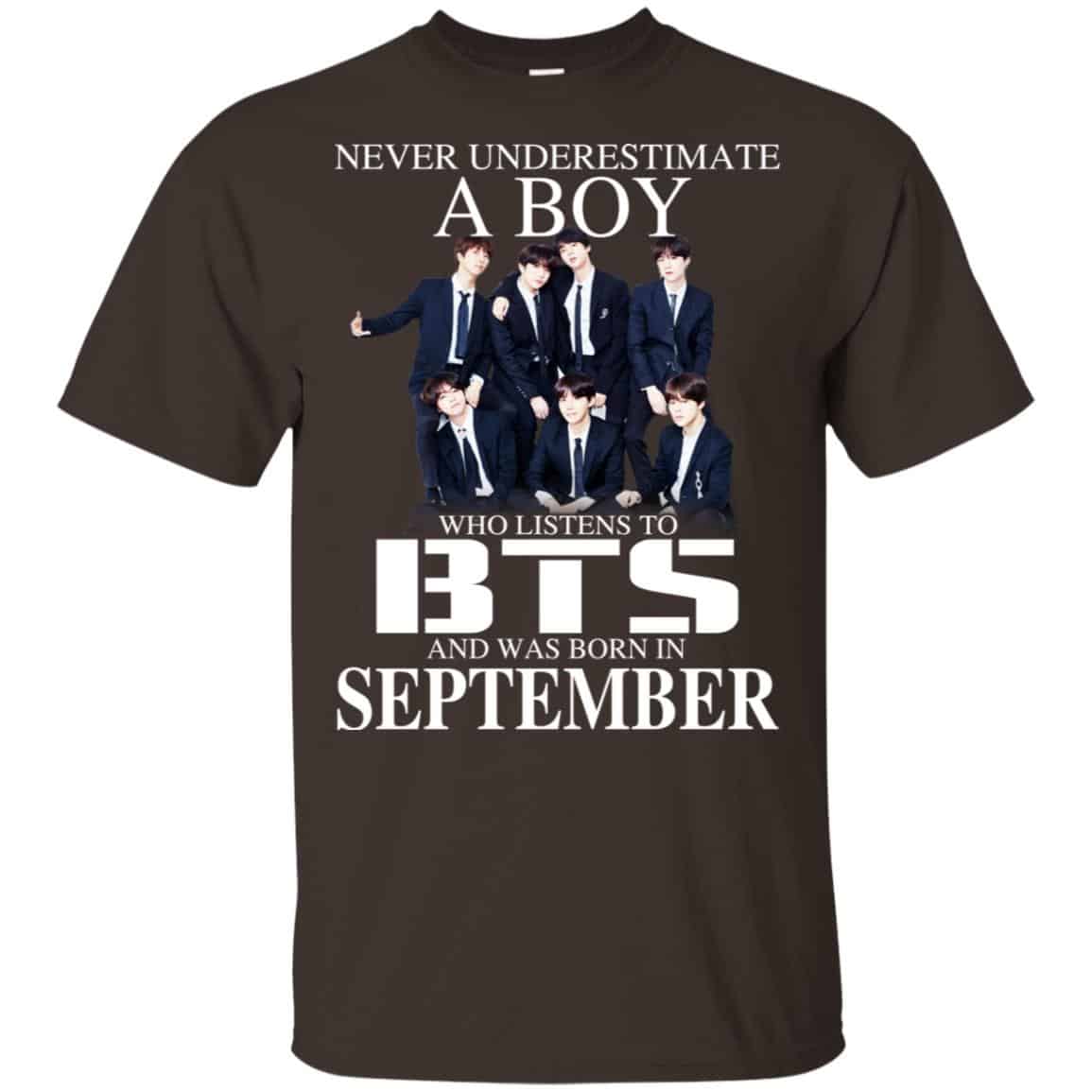 A Boy Who Listens To BTS And Was Born In September T-Shirts, Hoodie, Tank