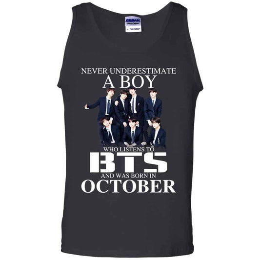 
	A Boy Who Listens To BTS And Was Born In October T-Shirts, Hoodie, Tank