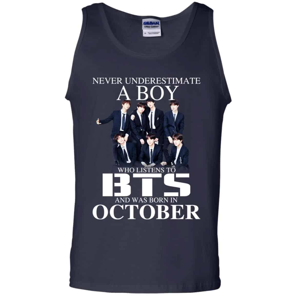 A Boy Who Listens To BTS And Was Born In October T-Shirts, Hoodie, Tank