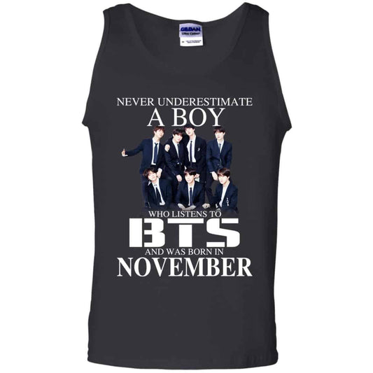A Boy Who Listens To BTS And Was Born In November T-Shirts, Hoodie, Tank