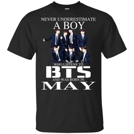 A Boy Who Listens To BTS And Was Born In May T-Shirts, Hoodie, Tank