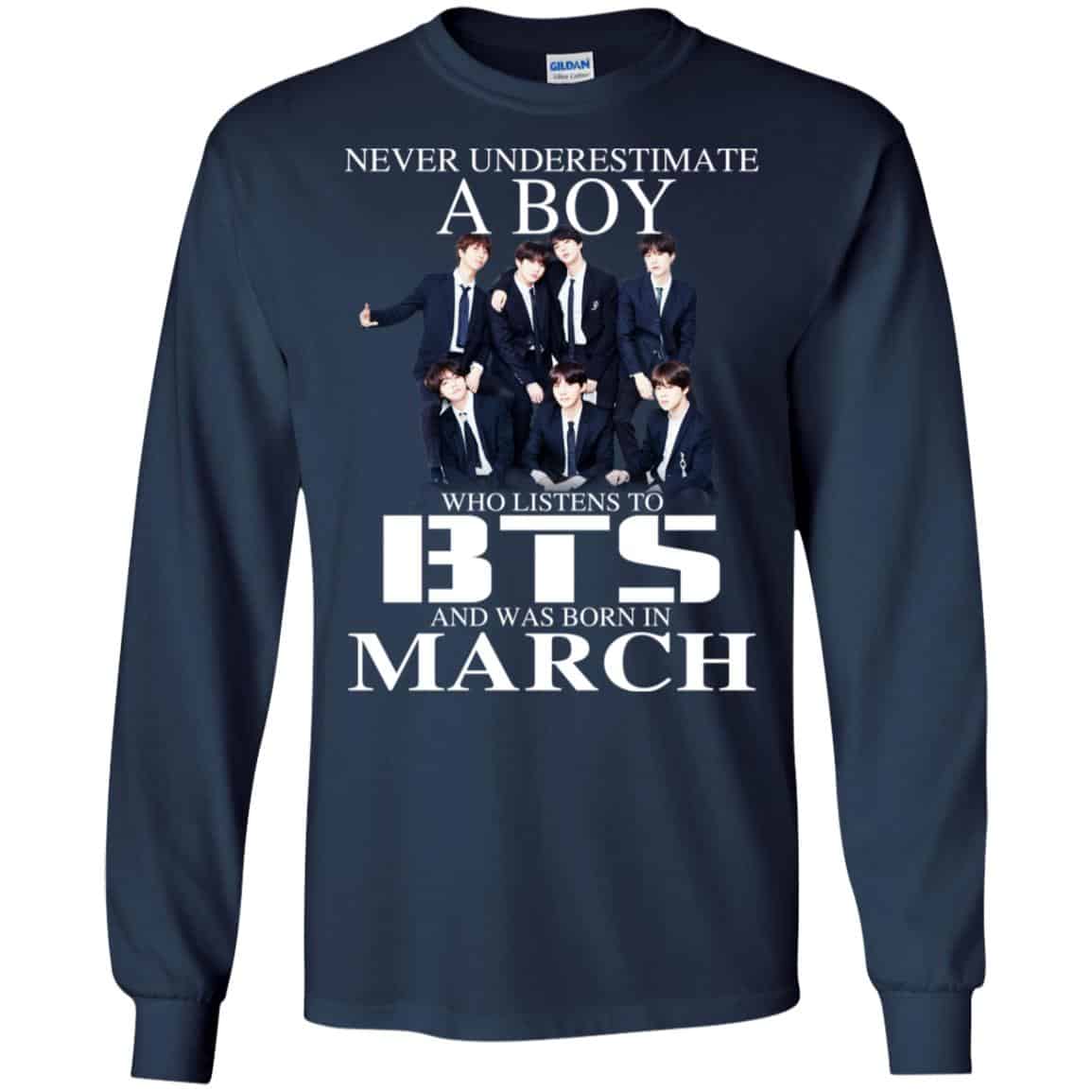 A Boy Who Listens To BTS And Was Born In March T-Shirts, Hoodie, Tank