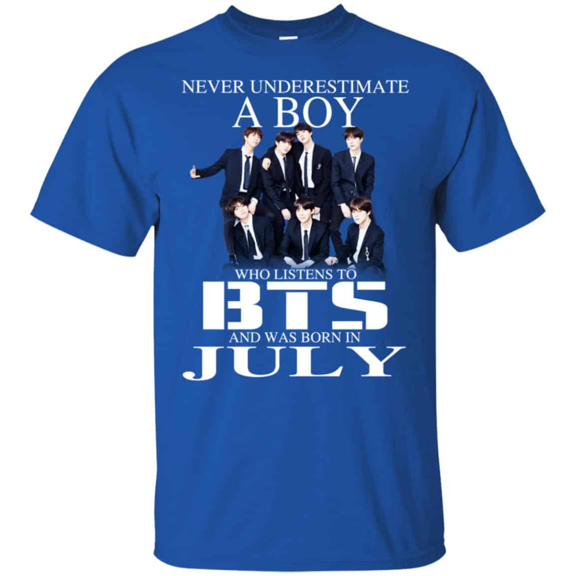 A Boy Who Listens To BTS And Was Born In July T-Shirts, Hoodie, Tank