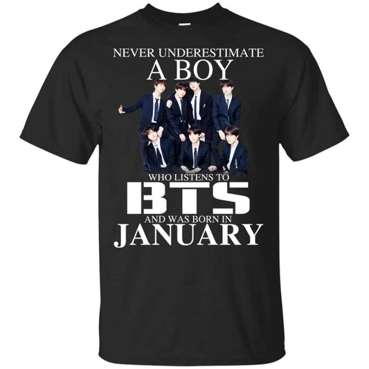 A Boy Who Listens To BTS And Was Born In January T-Shirts, Hoodie, Tank