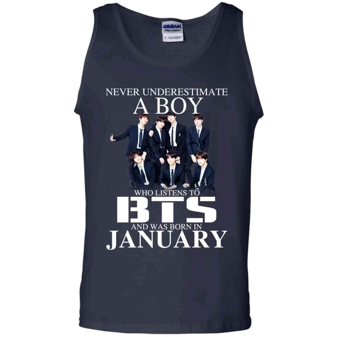 A Boy Who Listens To BTS And Was Born In January T-Shirts, Hoodie, Tank
