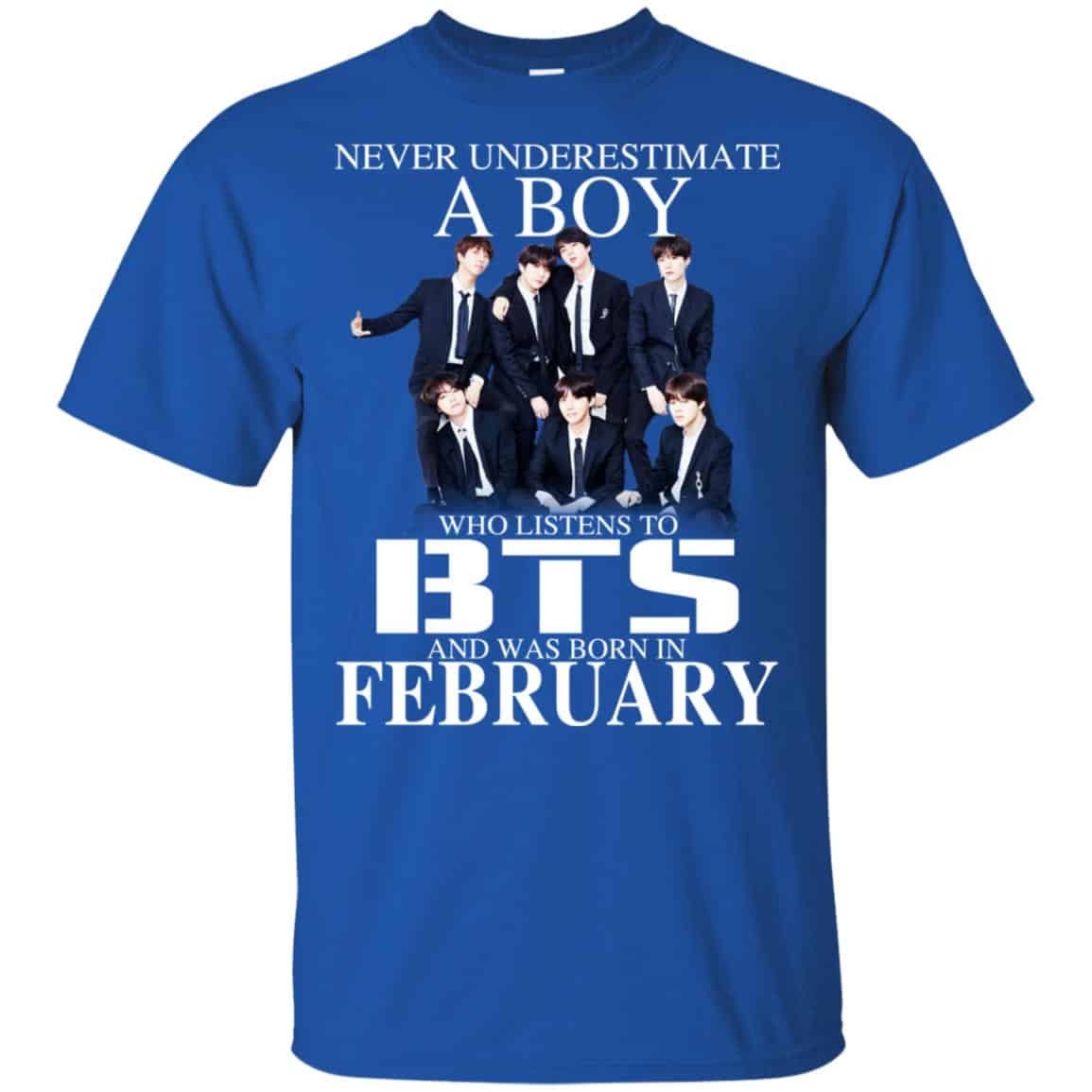 A Boy Who Listens To BTS And Was Born In February T-Shirts, Hoodie, Tank