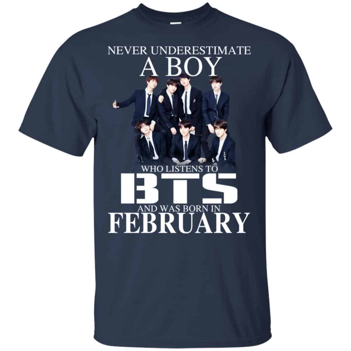 A Boy Who Listens To BTS And Was Born In February T-Shirts, Hoodie, Tank