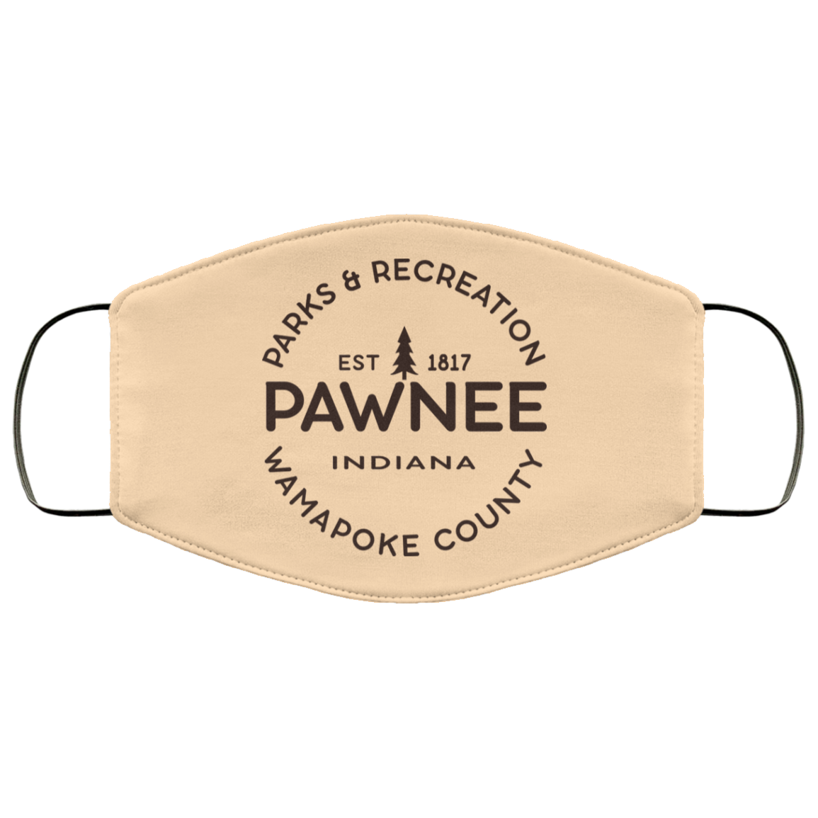 Parks & Recreation Pawnee Indiana 1817 Wamapoke Country Face Mask