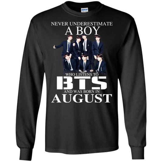 
	A Boy Who Listens To BTS And Was Born In August T-Shirts, Hoodie, Tank