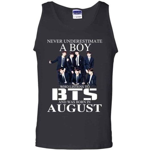 A Boy Who Listens To BTS And Was Born In August T-Shirts, Hoodie, Tank