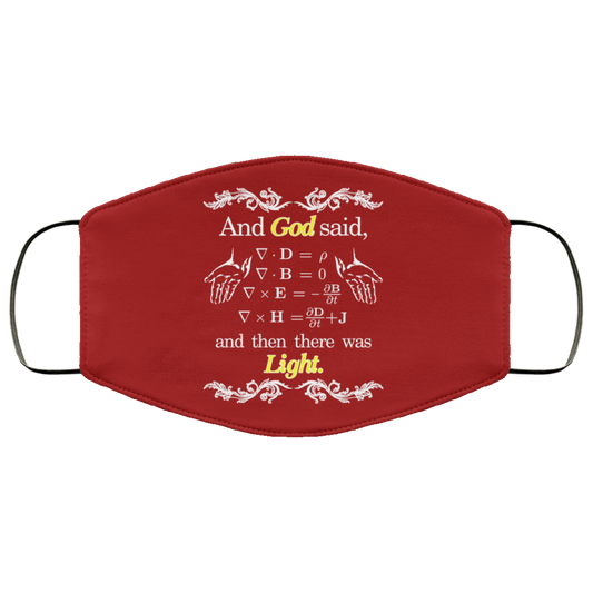 God Said Maxwell Equations Christian Physics Nerd Face Mask