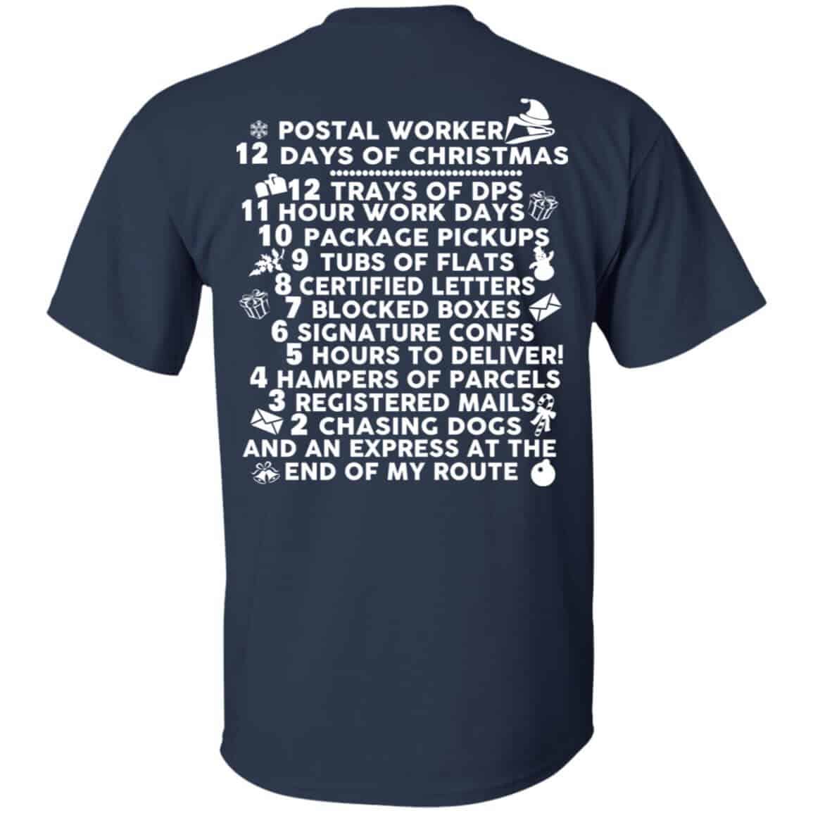 Postal Worker 12 Days Of Christmas T-Shirts, Hoodie, Tank