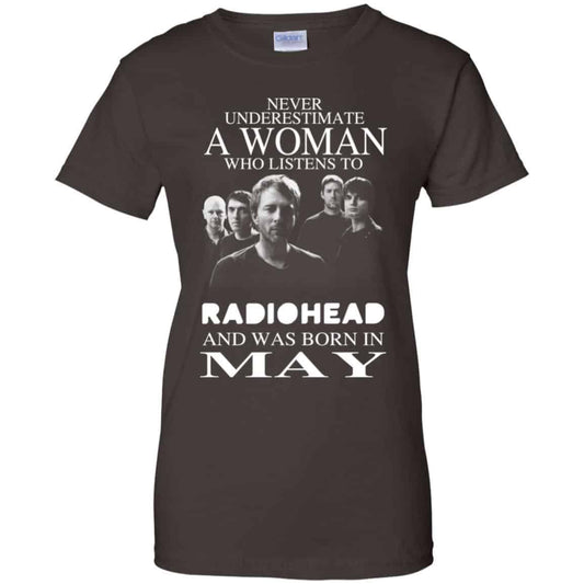 A Woman Who Listens To Radiohead And Was Born In May T-Shirts, Hoodie, Tank