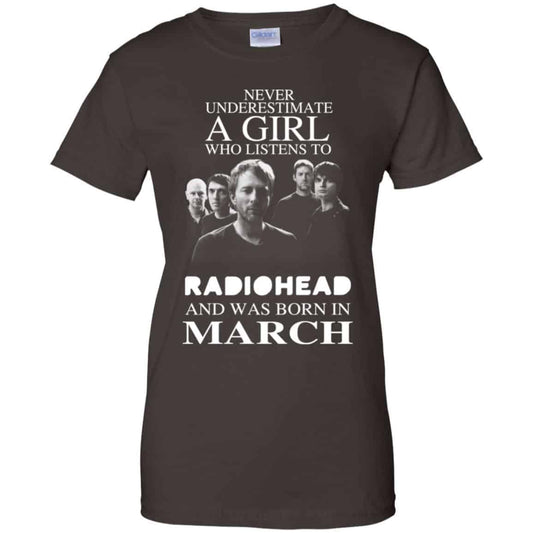 A Girl Who Listens To Radiohead And Was Born In March T-Shirts, Hoodie, Tank