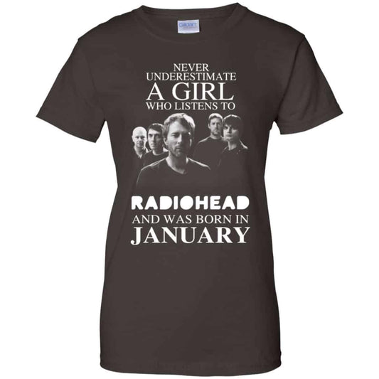 A Girl Who Listens To Radiohead And Was Born In January T-Shirts, Hoodie, Tank