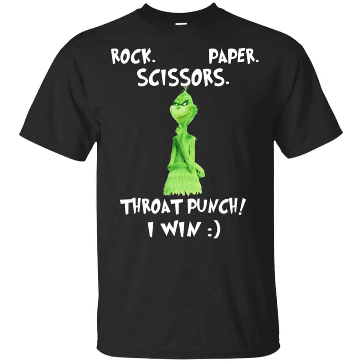 The Grinch: Rock Paper Scissors Throat Punch I Win T-Shirts, Hoodie, Tank