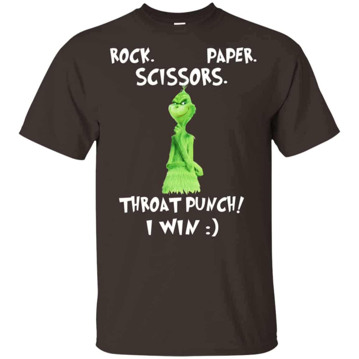 The Grinch: Rock Paper Scissors Throat Punch I Win T-Shirts, Hoodie, Tank