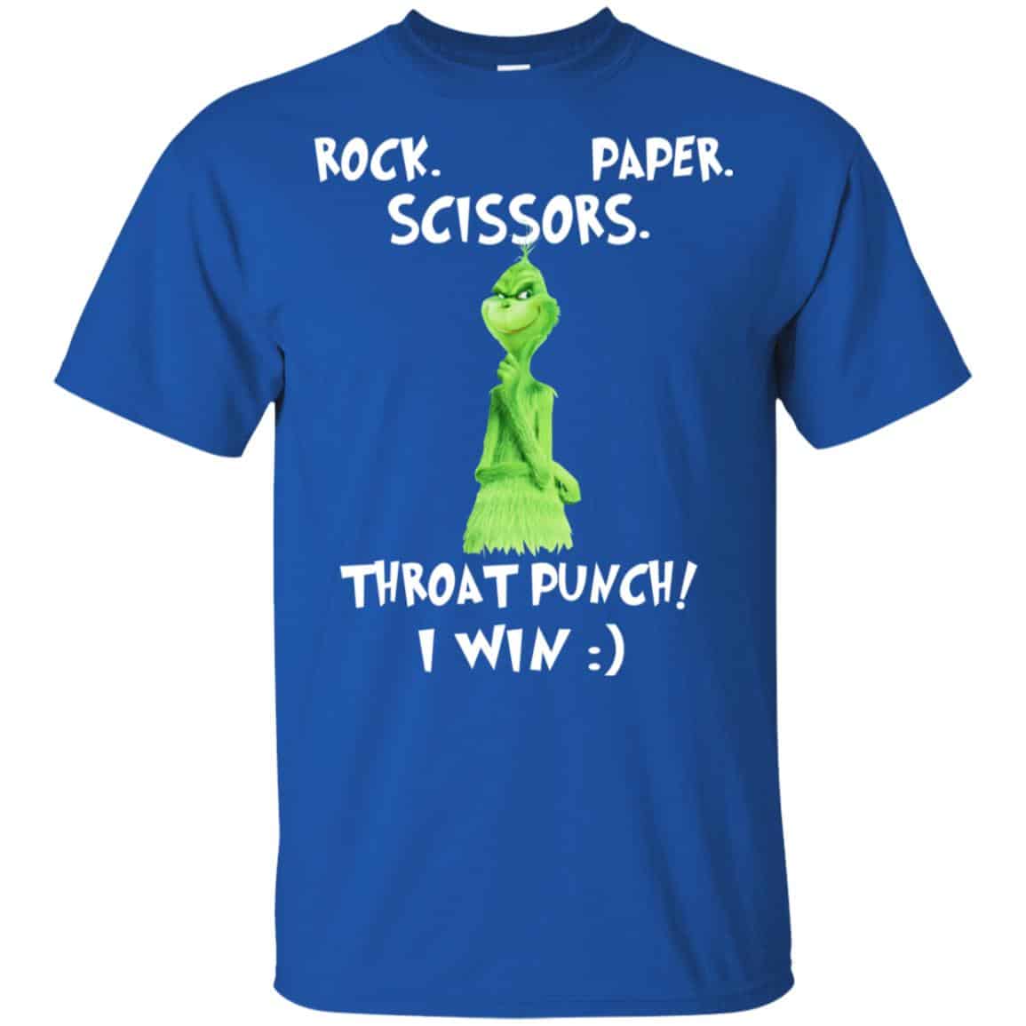 The Grinch: Rock Paper Scissors Throat Punch I Win T-Shirts, Hoodie, Tank