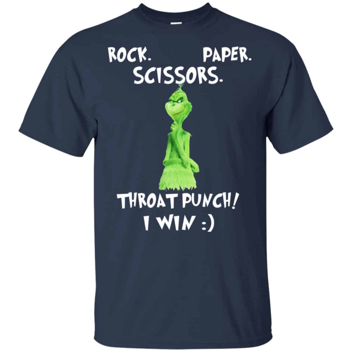 The Grinch: Rock Paper Scissors Throat Punch I Win T-Shirts, Hoodie, Tank