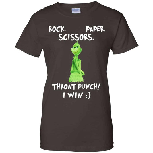 The Grinch: Rock Paper Scissors Throat Punch I Win T-Shirts, Hoodie, Tank