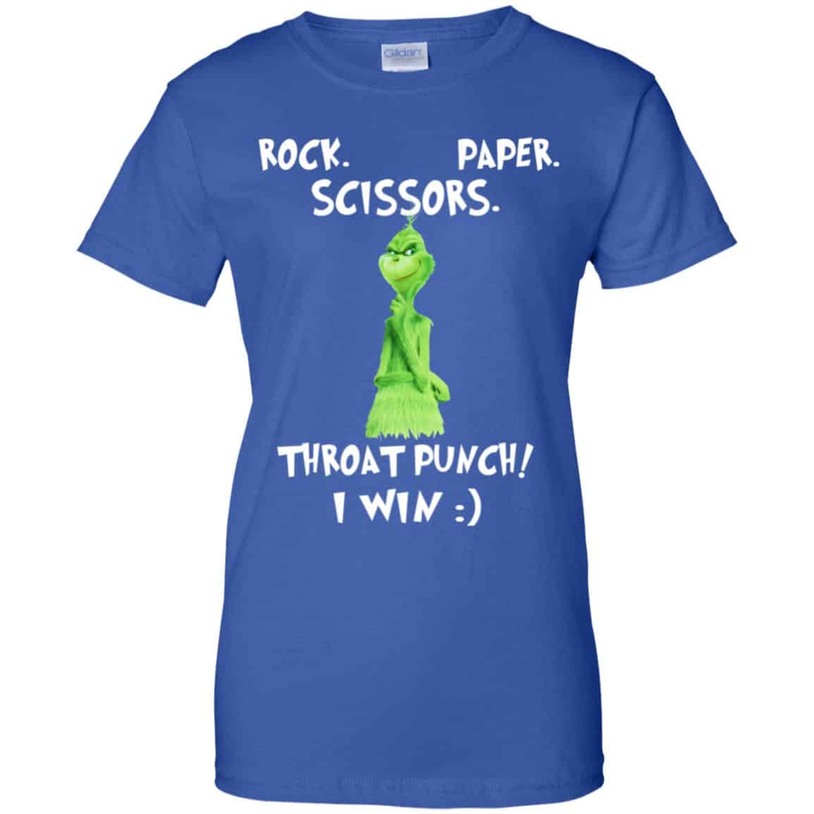 The Grinch: Rock Paper Scissors Throat Punch I Win T-Shirts, Hoodie, Tank