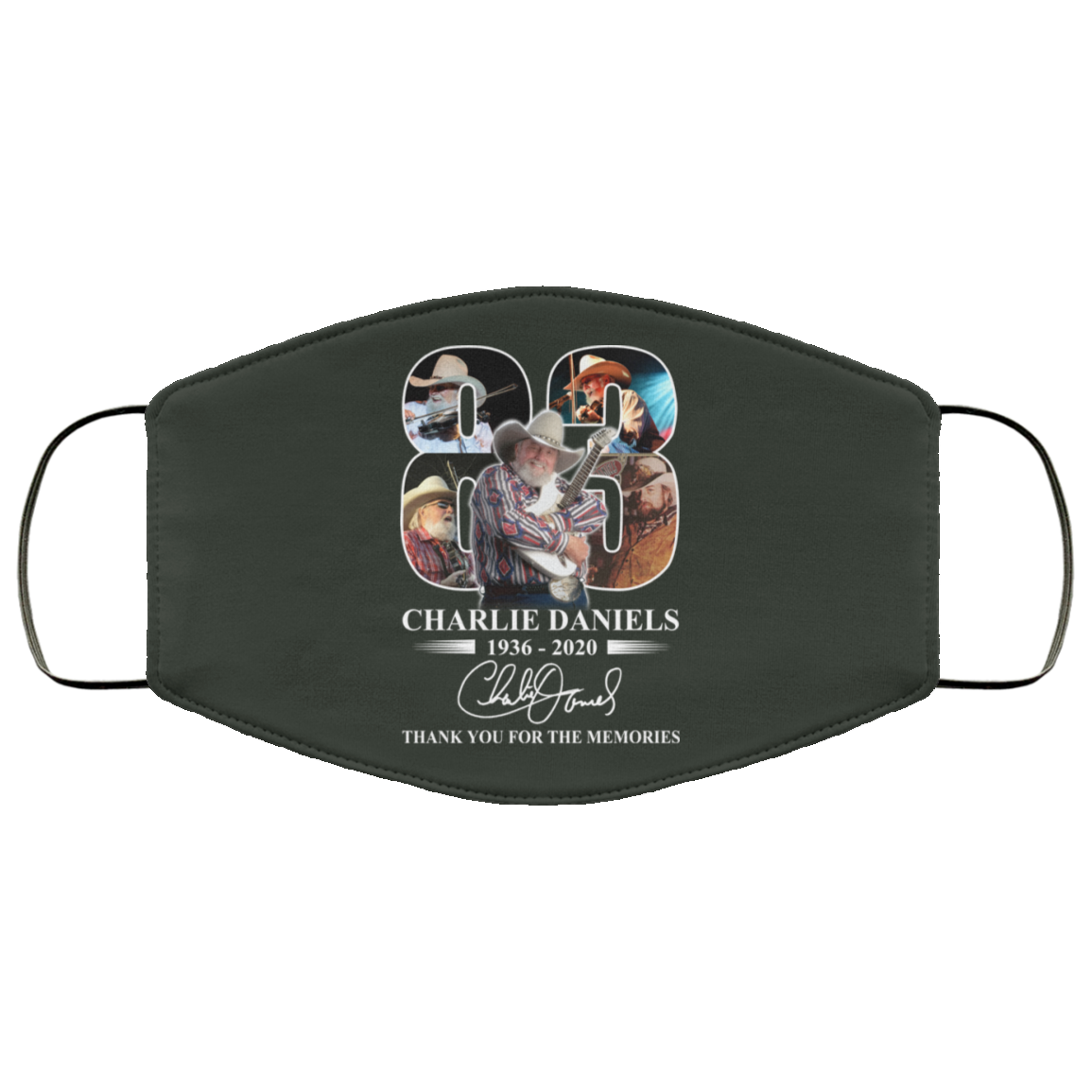 Remembering Charlie Daniels 1936 2020 Face Mask