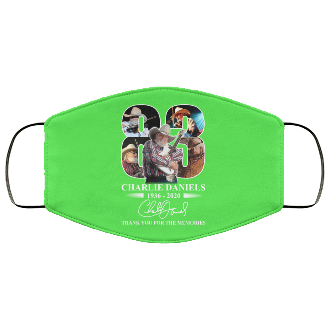 Remembering Charlie Daniels 1936 2020 Face Mask