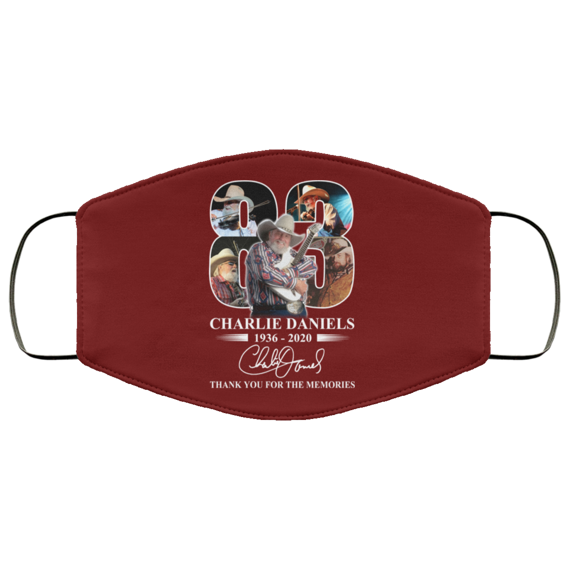 Remembering Charlie Daniels 1936 2020 Face Mask