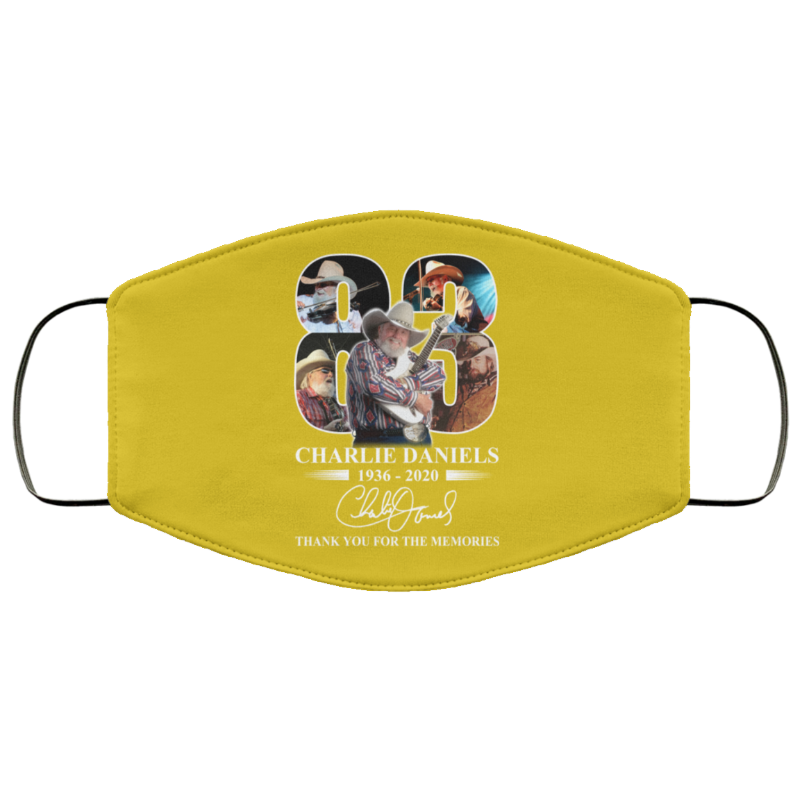 Remembering Charlie Daniels 1936 2020 Face Mask