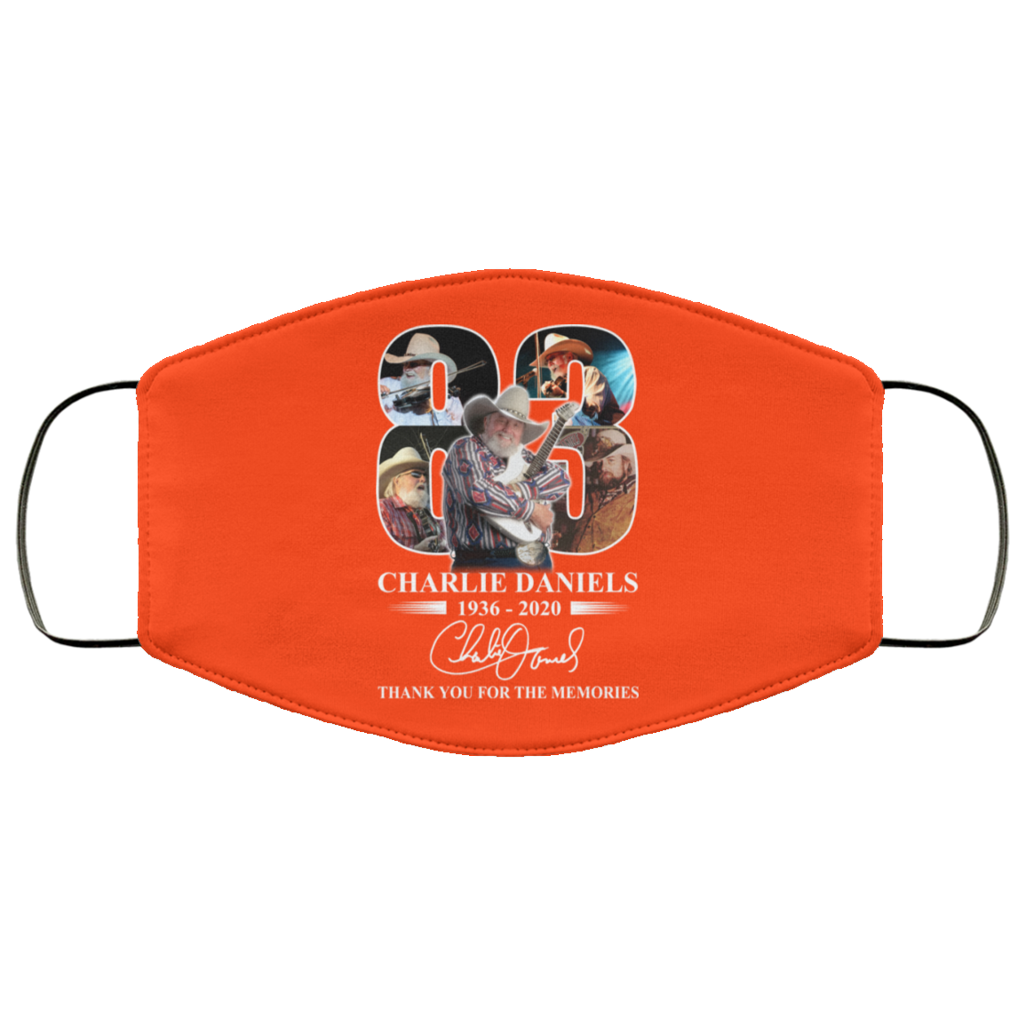 Remembering Charlie Daniels 1936 2020 Face Mask
