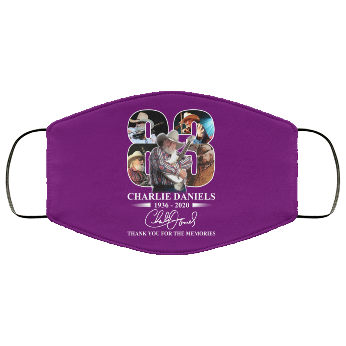 Remembering Charlie Daniels 1936 2020 Face Mask
