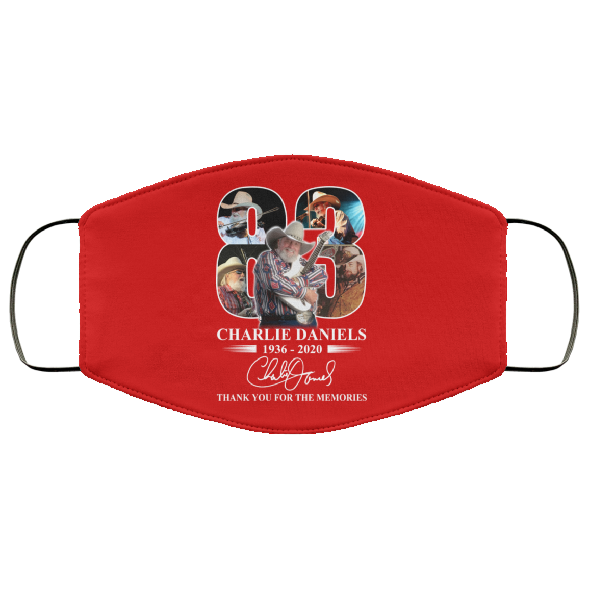 Remembering Charlie Daniels 1936 2020 Face Mask