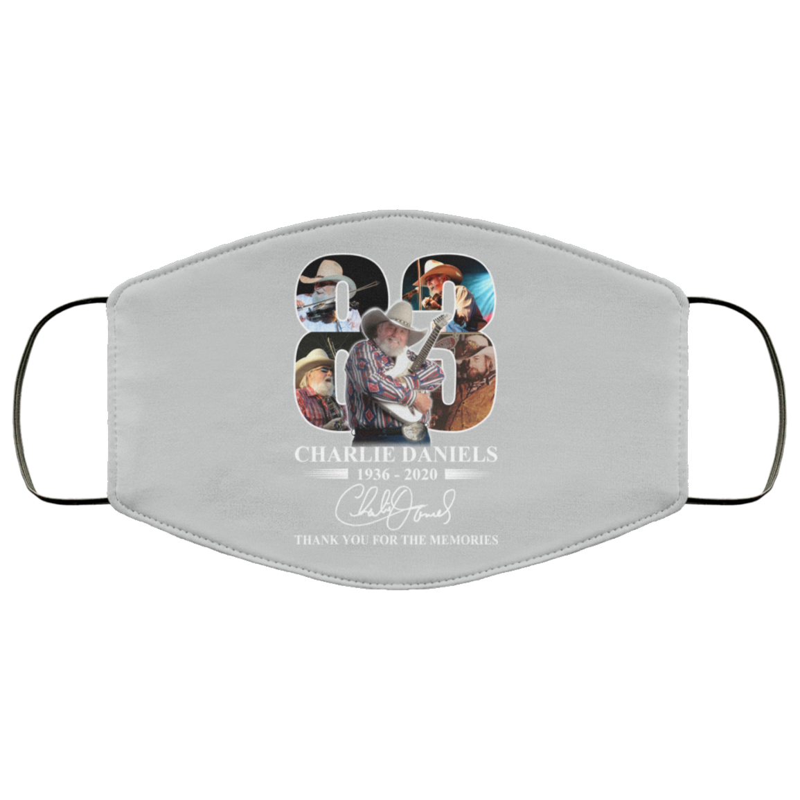 Remembering Charlie Daniels 1936 2020 Face Mask