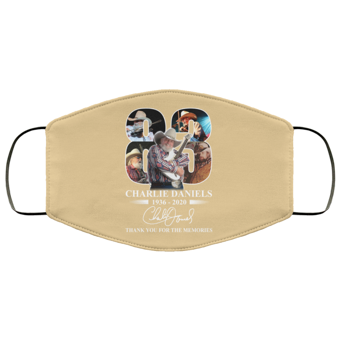Remembering Charlie Daniels 1936 2020 Face Mask