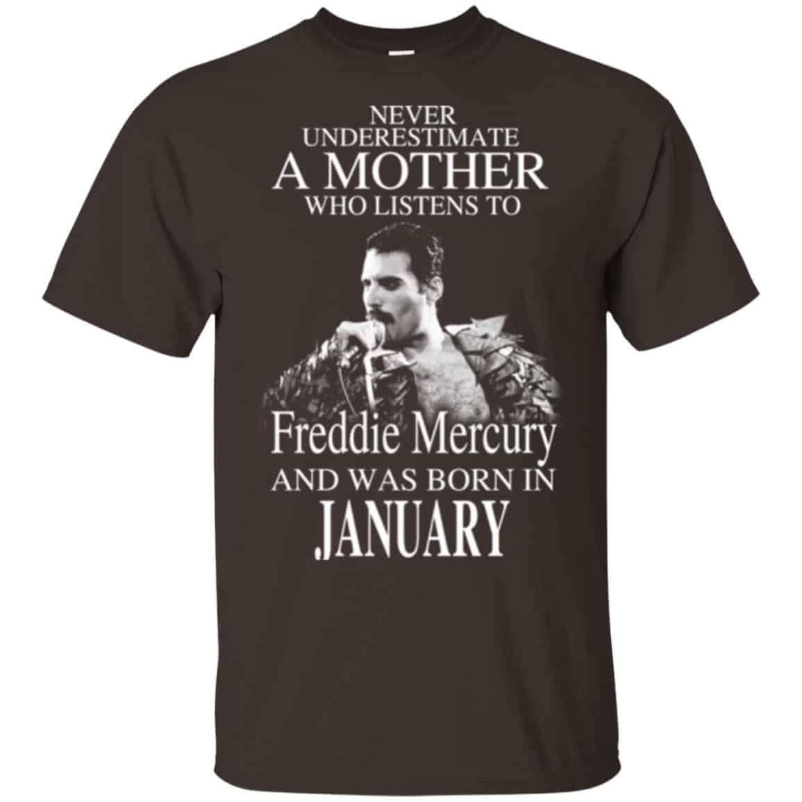 A Mother Who Listens To Freddie Mercury And Was Born In January T-Shirts, Hoodie, Tank