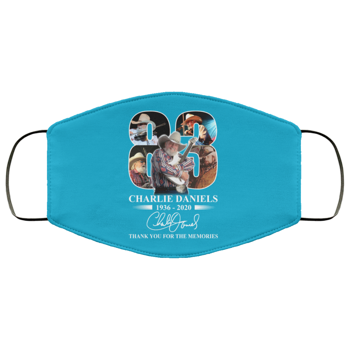 Remembering Charlie Daniels 1936 2020 Face Mask