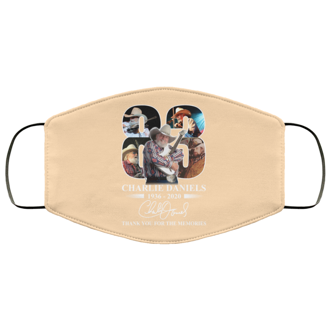 Remembering Charlie Daniels 1936 2020 Face Mask
