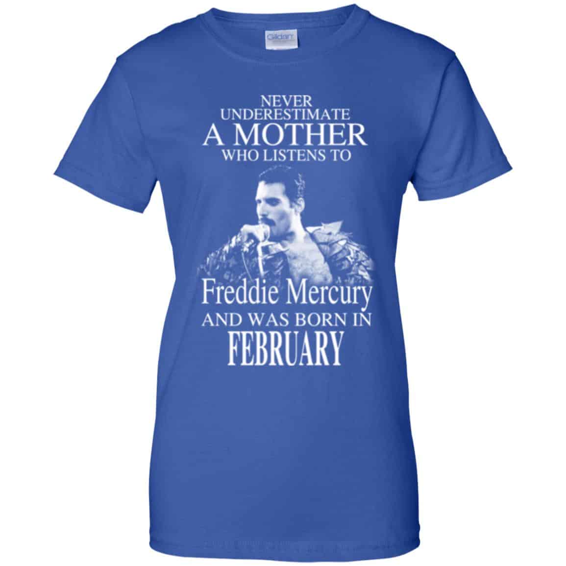 A Mother Who Listens To Freddie Mercury And Was Born In February T-Shirts, Hoodie, Tank