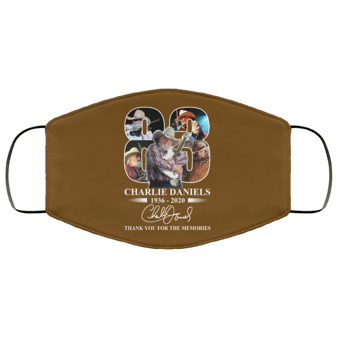 Remembering Charlie Daniels 1936 2020 Face Mask