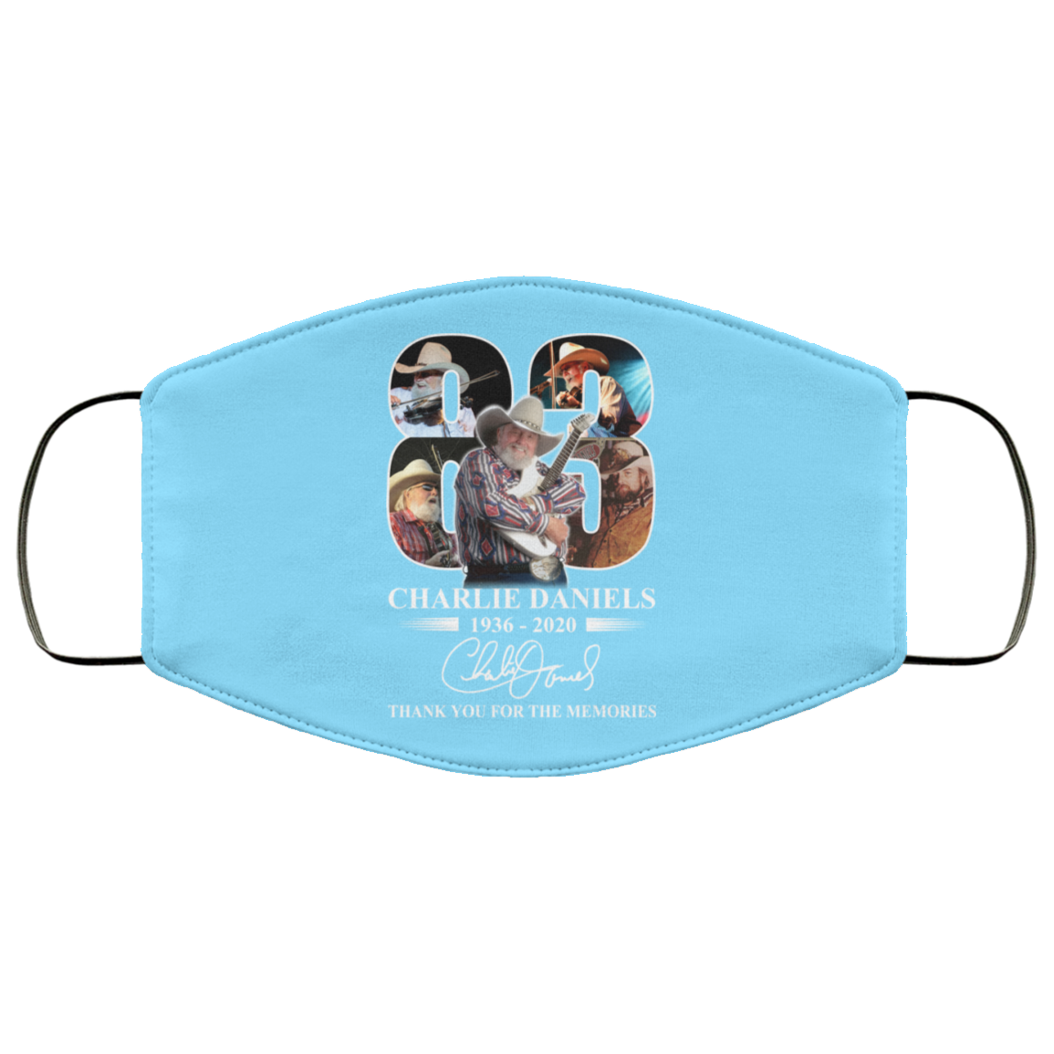 Remembering Charlie Daniels 1936 2020 Face Mask