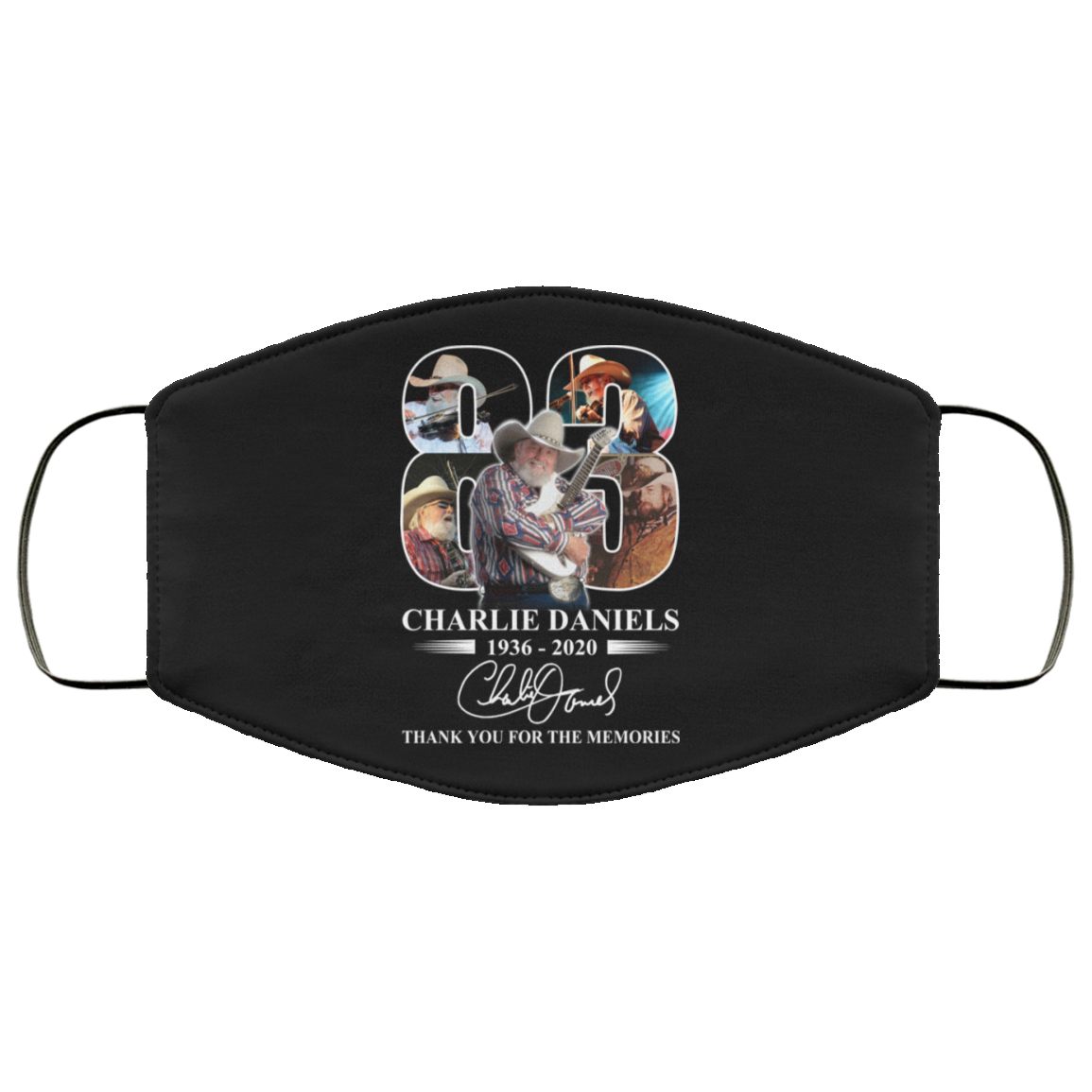 Remembering Charlie Daniels 1936 2020 Face Mask