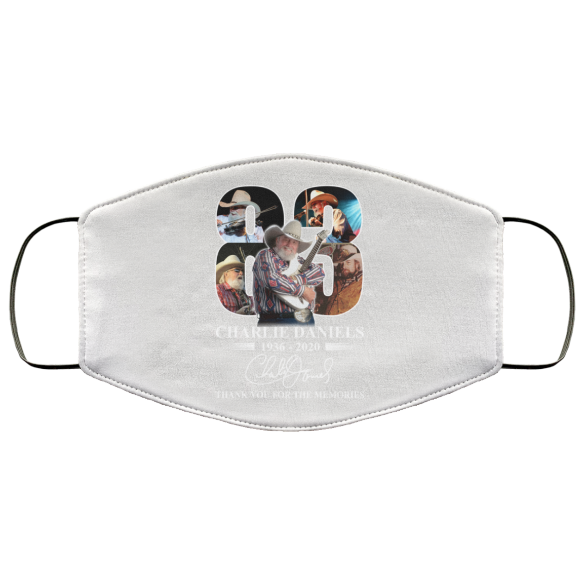 Remembering Charlie Daniels 1936 2020 Face Mask