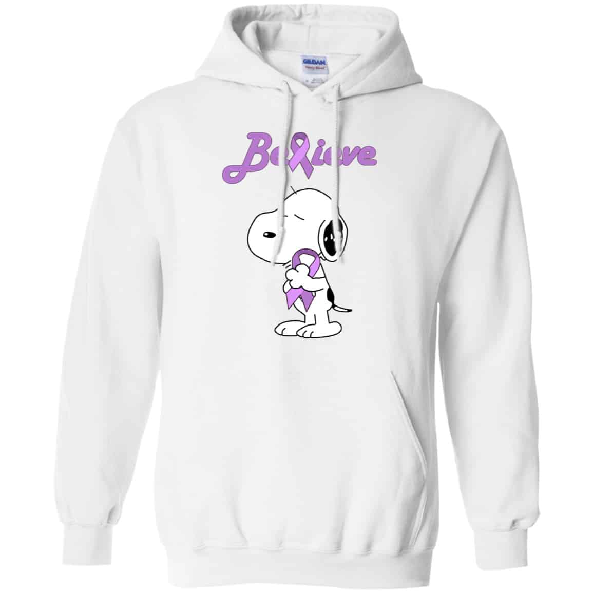 Snoopy: Believe All Cancers Lavender Awareness Shirt, Hoodie, Tank