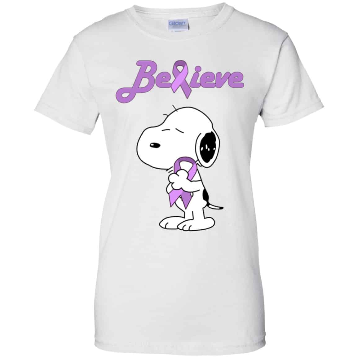 Snoopy: Believe All Cancers Lavender Awareness Shirt, Hoodie, Tank