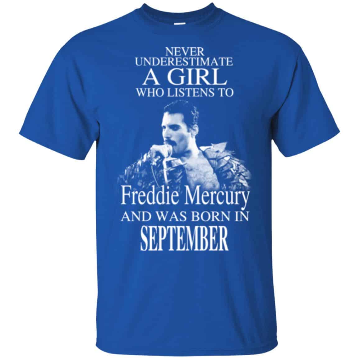 A Girl Who Listens To Freddie Mercury And Was Born In September T-Shirts, Hoodie, Tank
