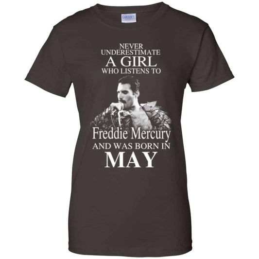 A Girl Who Listens To Freddie Mercury And Was Born In May T-Shirts, Hoodie, Tank