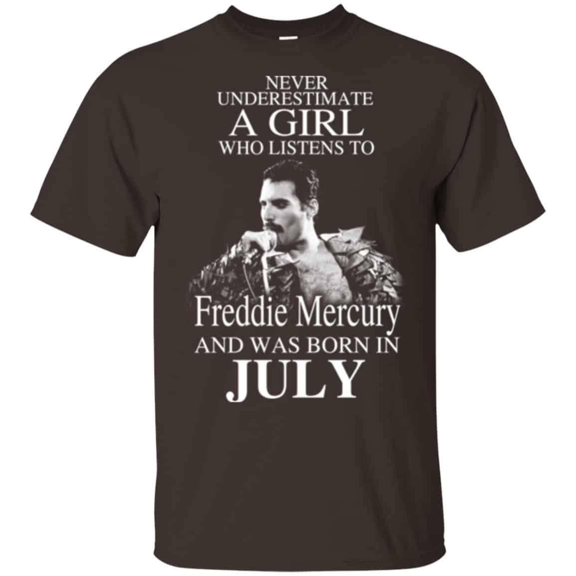 A Girl Who Listens To Freddie Mercury And Was Born In July T-Shirts, Hoodie, Tank