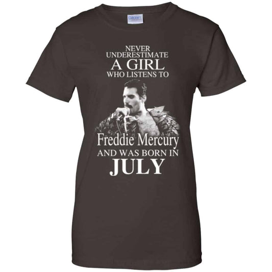 A Girl Who Listens To Freddie Mercury And Was Born In July T-Shirts, Hoodie, Tank