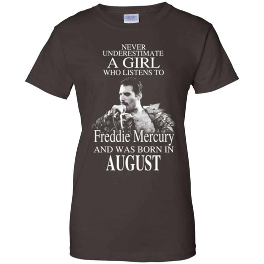 A Girl Who Listens To Freddie Mercury And Was Born In August T-Shirts, Hoodie, Tank