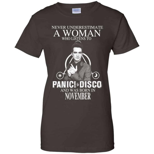 A Woman Who Listens To Panic at the Disco And Was Born In November T-Shirts, Hoodie, Tank